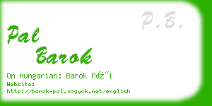 pal barok business card